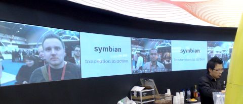 Wall of fame behind the Symbian coffee bar