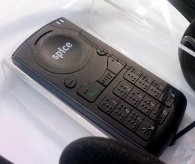 A phone with no display and braille on all the buttons